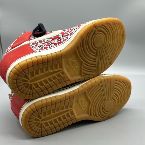 Nike Dunk Sky High Liberty of London Women's Size 6 Red Shoes 529040-600 - Picture 7 of 9